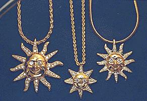 Diamond Sun Pendents